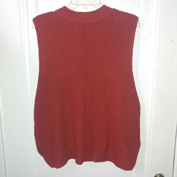 EXPRESS: Rust Orange Sleeveless Knit Sweater Top - Women's Size Large NWT - Picture 5 of 8